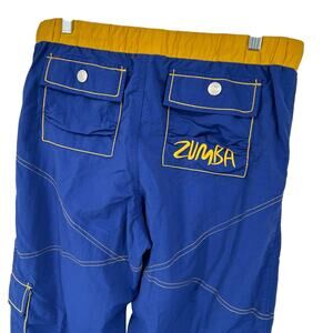 VTG y2k Women's Zumba Nylon Fitness Cargo Wide Leg Baggy Dance Performance Pants